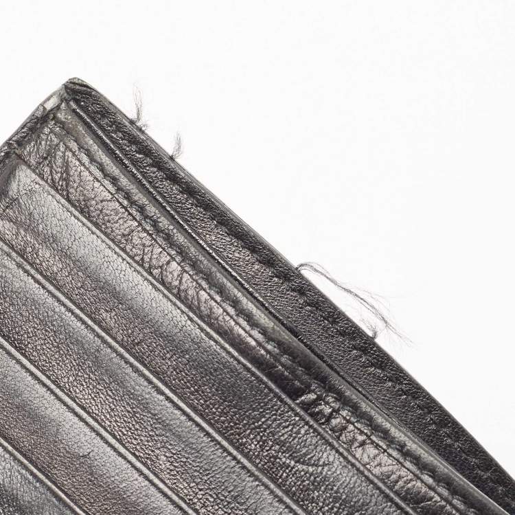 Pre Owned Prada Black Lizard Bifold Wallet