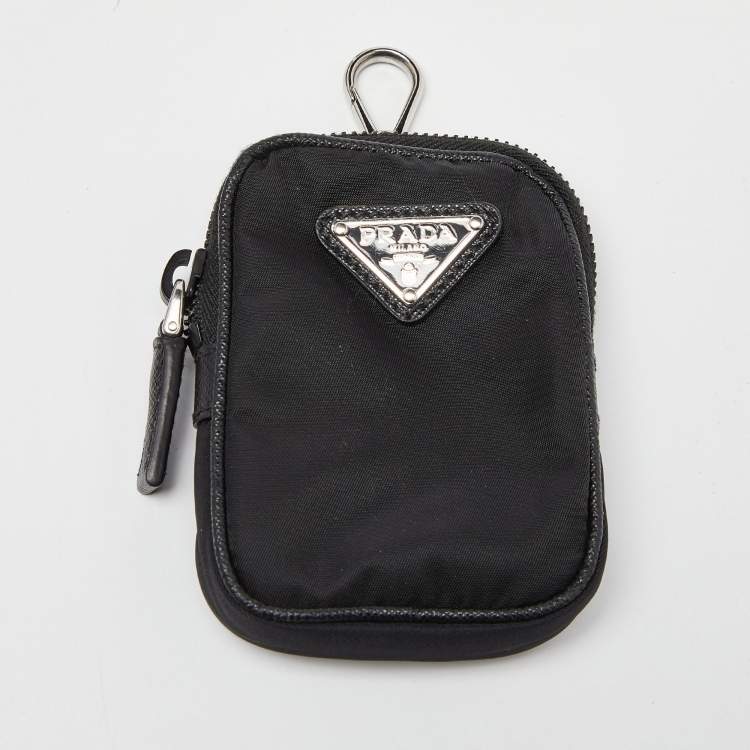 Pre Owned Prada Black Re-Nylon & Saffiano Leather Shoulder Bag