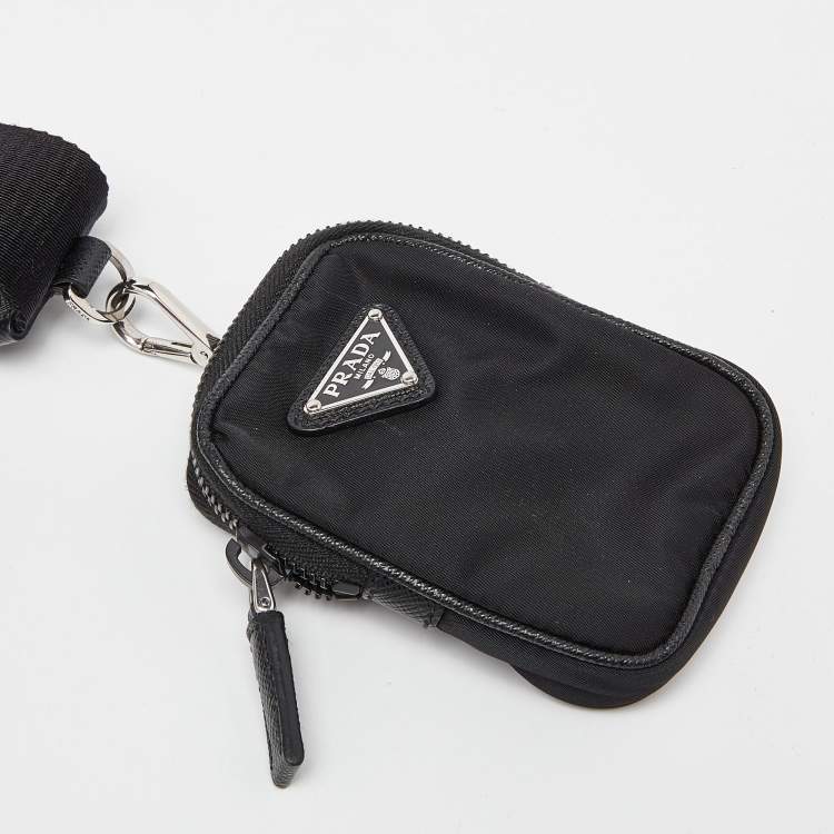 Pre Owned Prada Black Re-Nylon & Saffiano Leather Shoulder Bag
