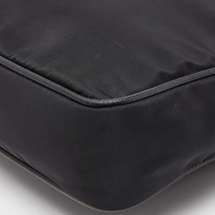 Pre Owned Prada Black Re-Nylon & Saffiano Leather Shoulder Bag
