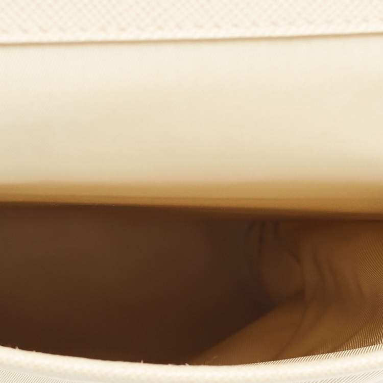 Pre Owned Prada Beige Re-Nylon and Saffiano Leather Smartphone Case Bag