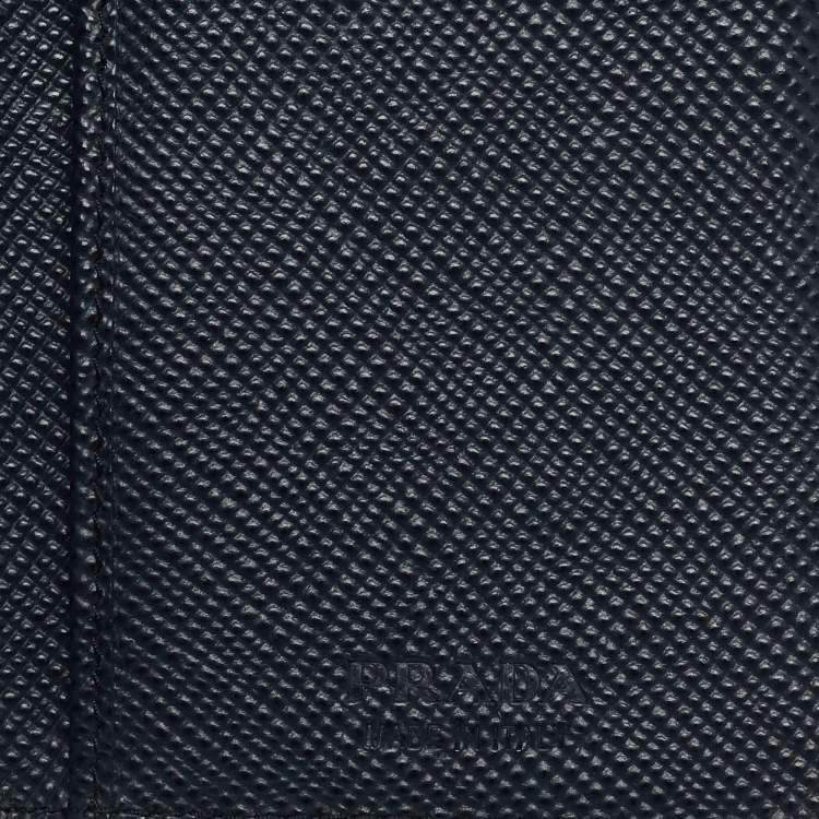 Pre Owned Prada Navy Blue Saffiano Leather Vertical Long Wallet