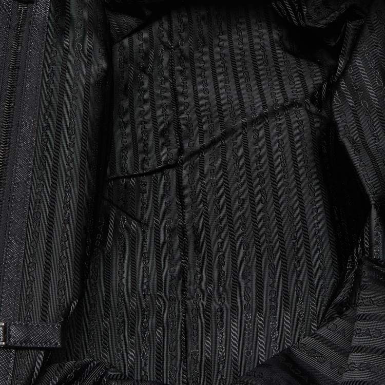 Pre Owned Prada Black Nylon and Leather Duffle Bag