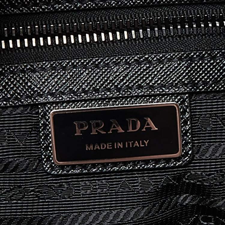 Pre Owned Prada Black Nylon and Leather Duffle Bag