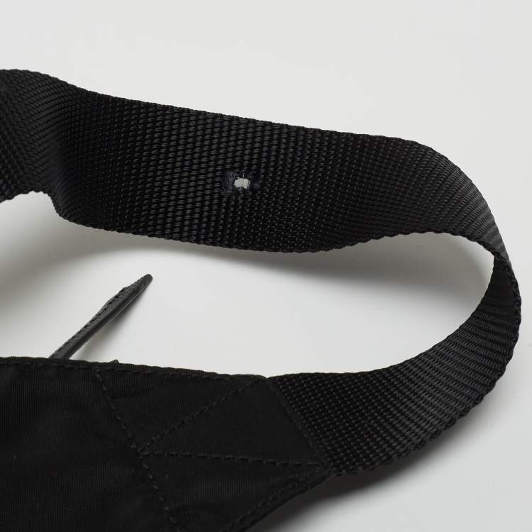 Pre Owned Prada Black Nylon Triangular Logo Belt Bag