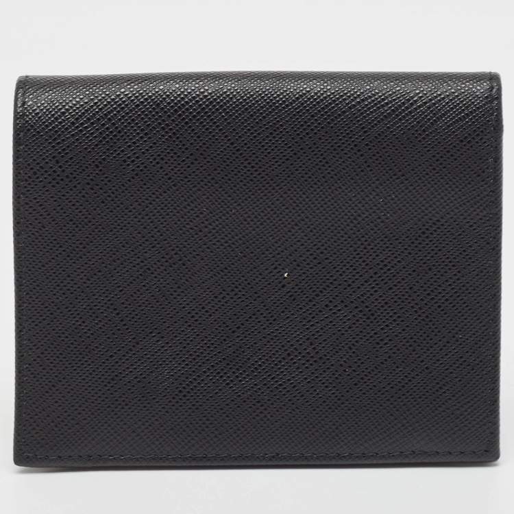 Pre Owned Prada Black Leather Bifold Wallet