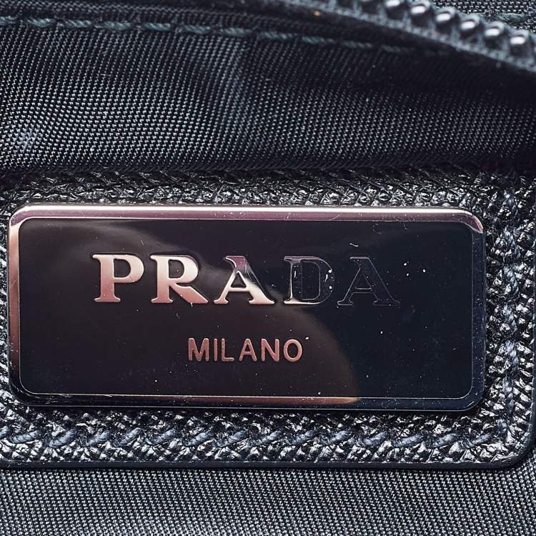 Pre Owned Prada Black Nylon Zip Messengers Bag