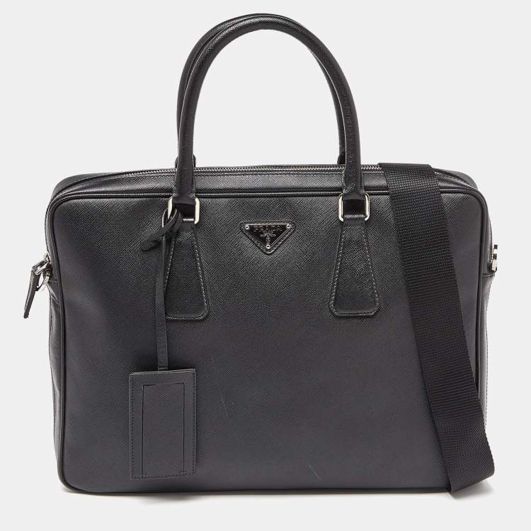 Prada Black Saffiano Lux Leather Briefcase Laptop Bag Prada | The ...
