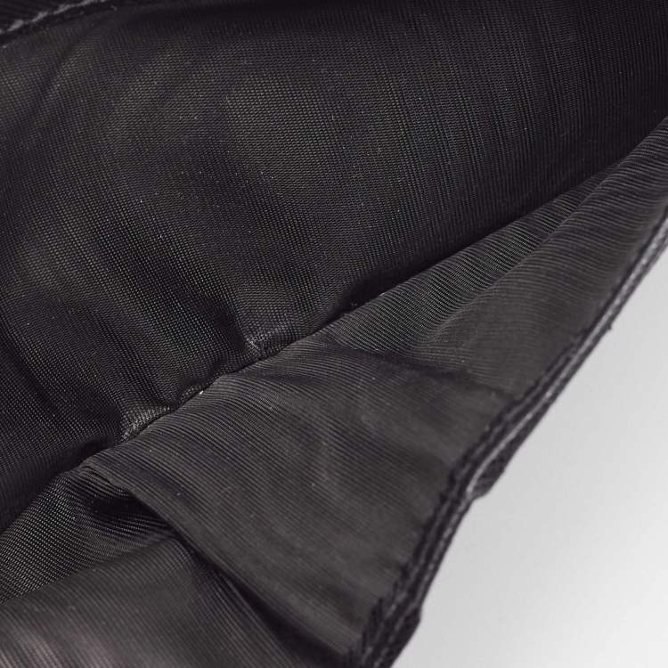 Pre Owned Prada Black Saffiano Metal Leather Logo Bifold Wallet
