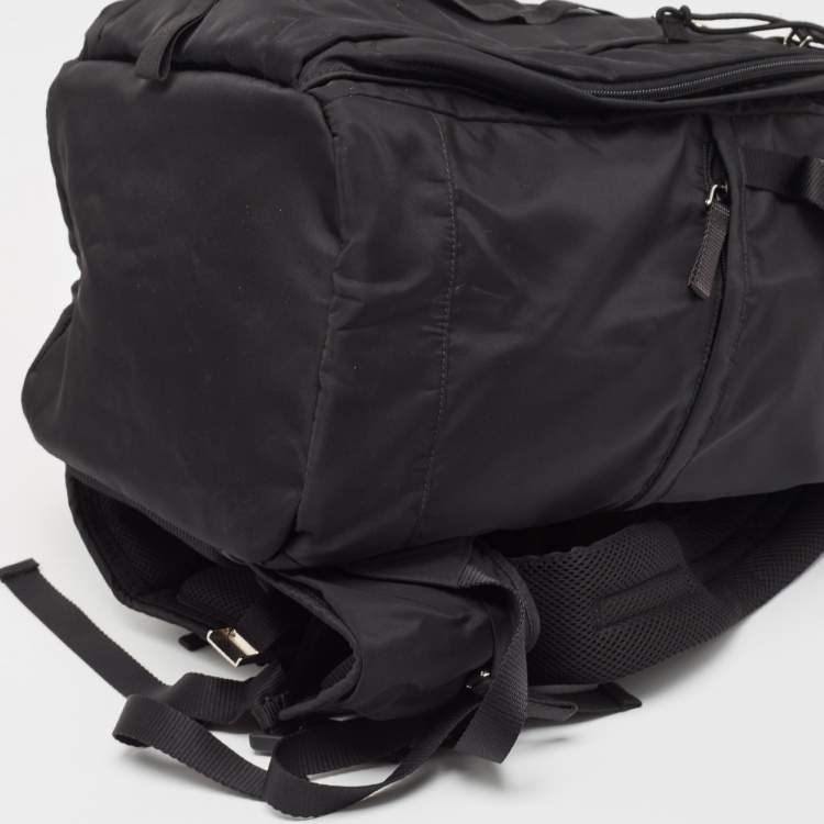 Pre Owned Prada Black Nylon Drawstring Backpack