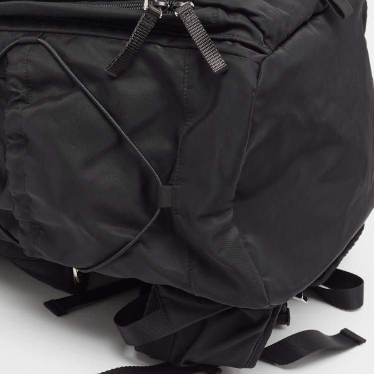 Pre Owned Prada Black Nylon Drawstring Backpack