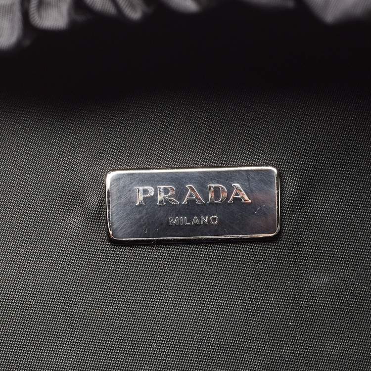 Pre Owned Prada Black Nylon Drawstring Backpack