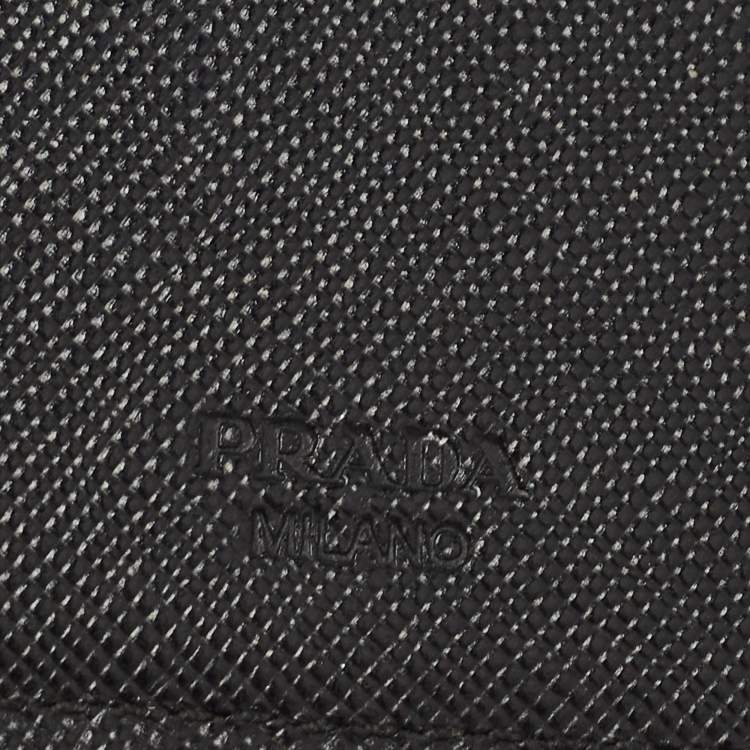 Pre Owned Prada Black Saffiano Leather Bifold Wallet