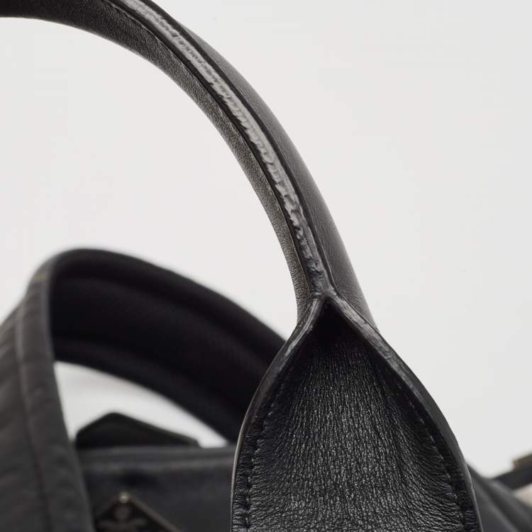 Pre Owned Prada Black Soft Leather Drawstring Backpack