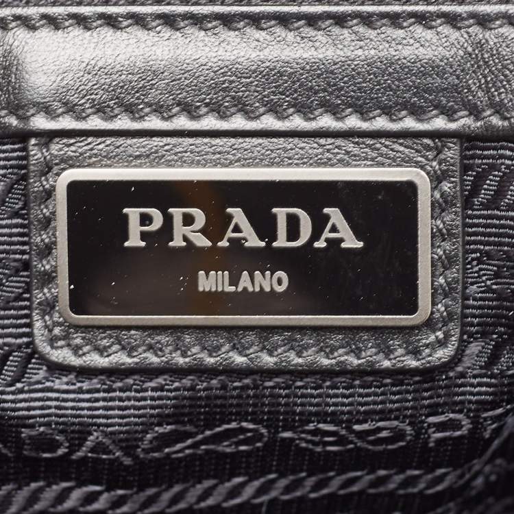 Pre Owned Prada Black Soft Leather Drawstring Backpack