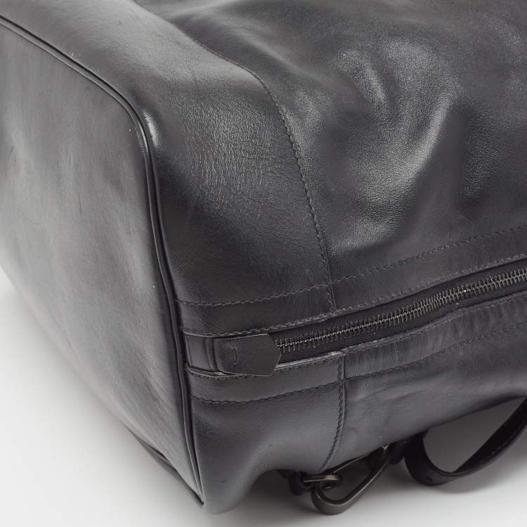 Pre Owned Prada Black Soft Leather Drawstring Backpack