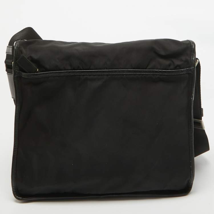 Pre Owned Prada Black Nylon and Leather Messenger Bag