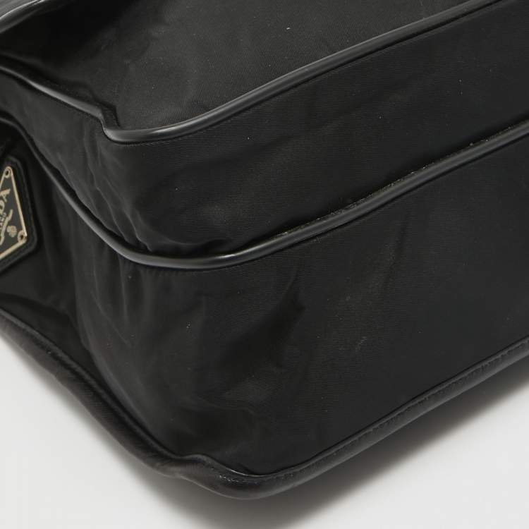 Pre Owned Prada Black Nylon and Leather Messenger Bag
