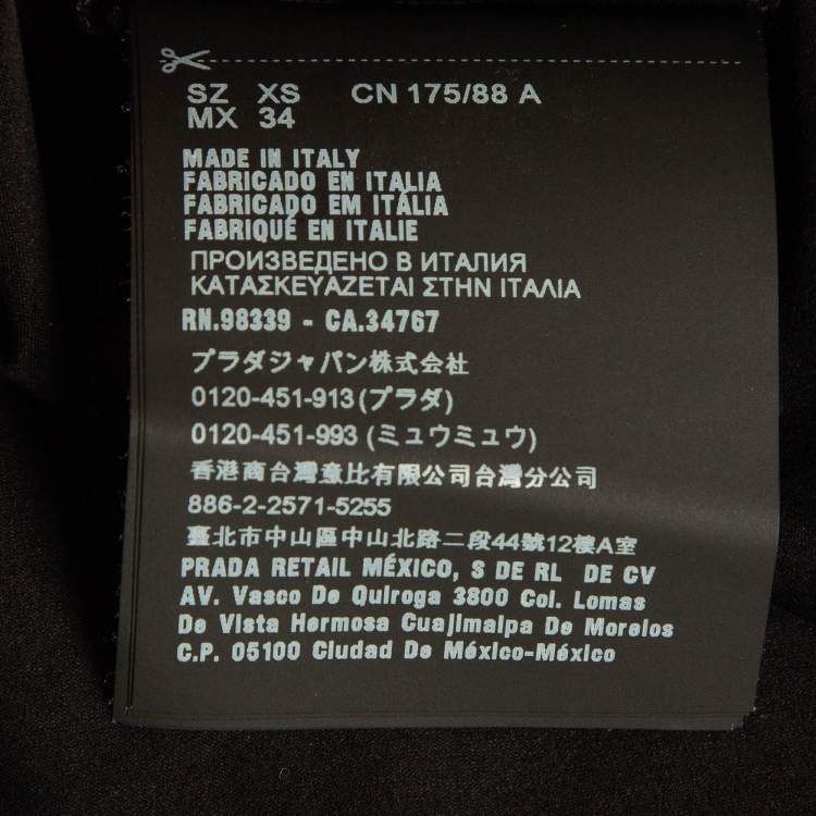 Pre Owned Prada Black Cotton Jersey Crew Neck T-Shirt XS