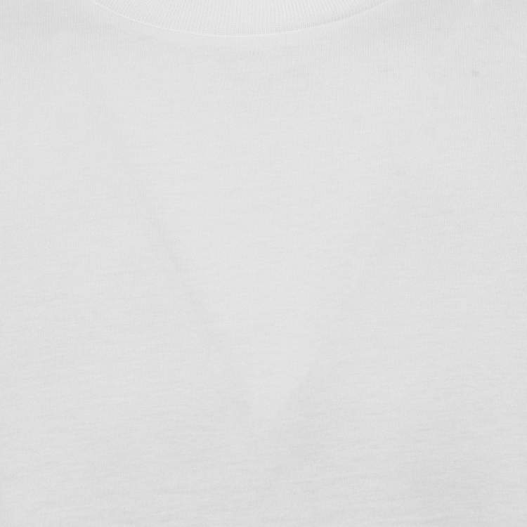 Pre Owned Prada White Graphic Print Cotton Knit Long Sleeve T-Shirt M