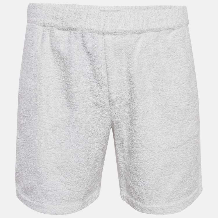 Pre Owned Prada White Terry Cotton Shorts L