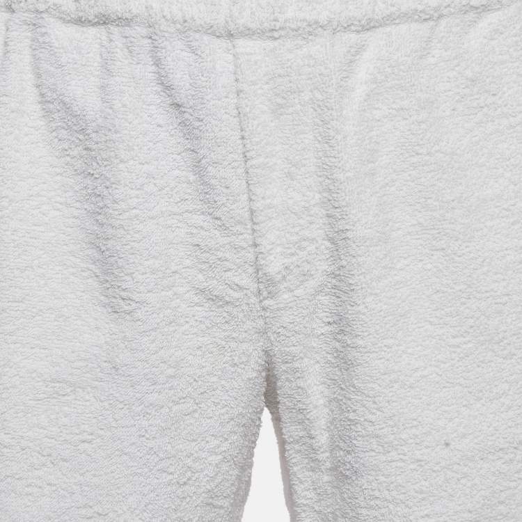 Pre Owned Prada White Terry Cotton Shorts L