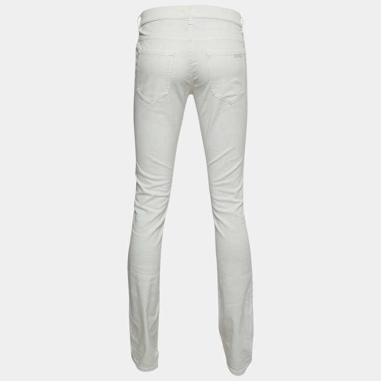 Pre Owned Prada White Denim Slim Fit Jeans L Waist 34"