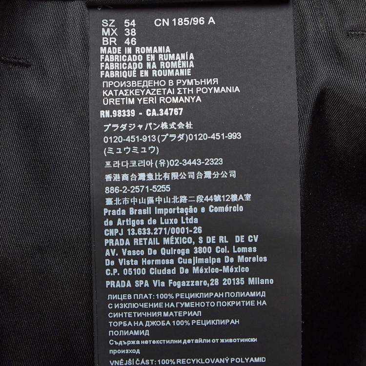 Pre Owned Prada Black Re-Nylon cargo Shorts XXL