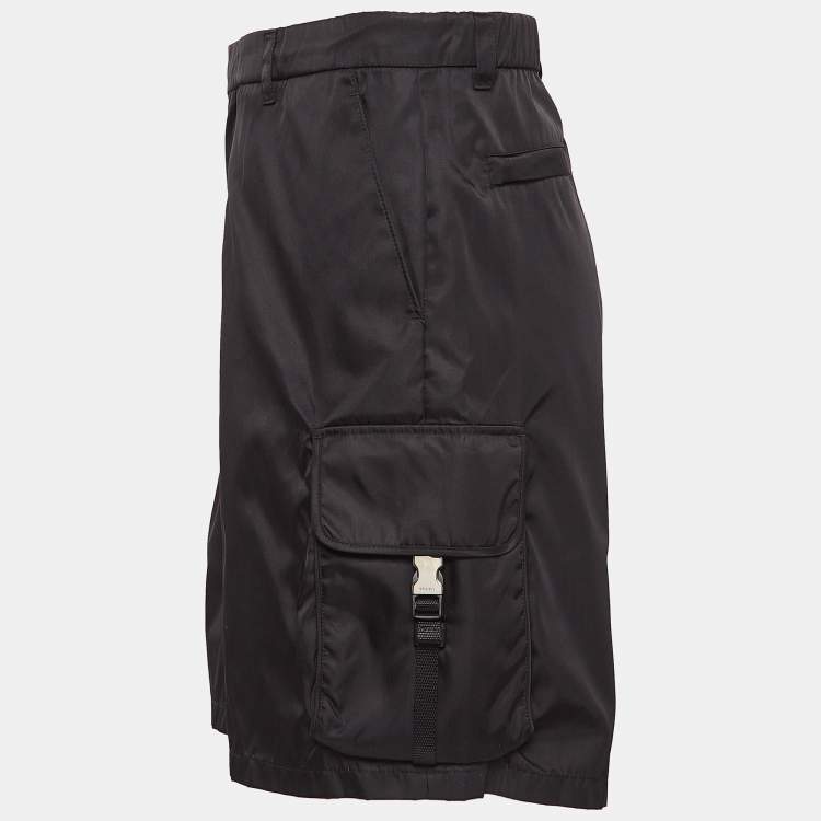 Pre Owned Prada Black Re-Nylon cargo Shorts XXL