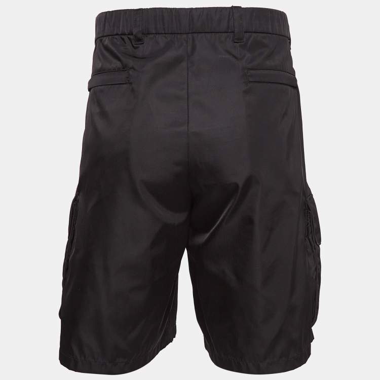 Pre Owned Prada Black Re-Nylon cargo Shorts XXL