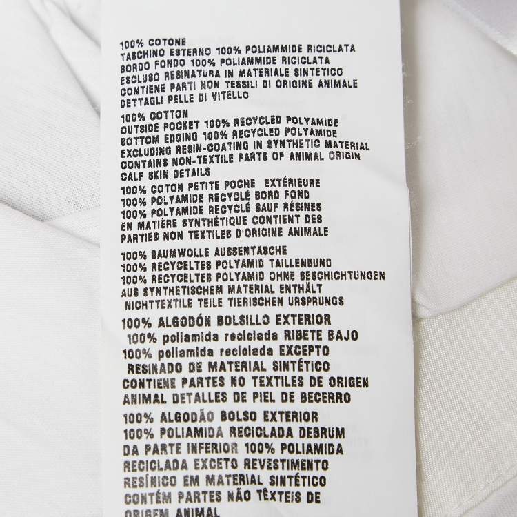 مملوكة مسبقًا Prada White Triangle Logo Pocket Detail Cotton T-Shirt XL