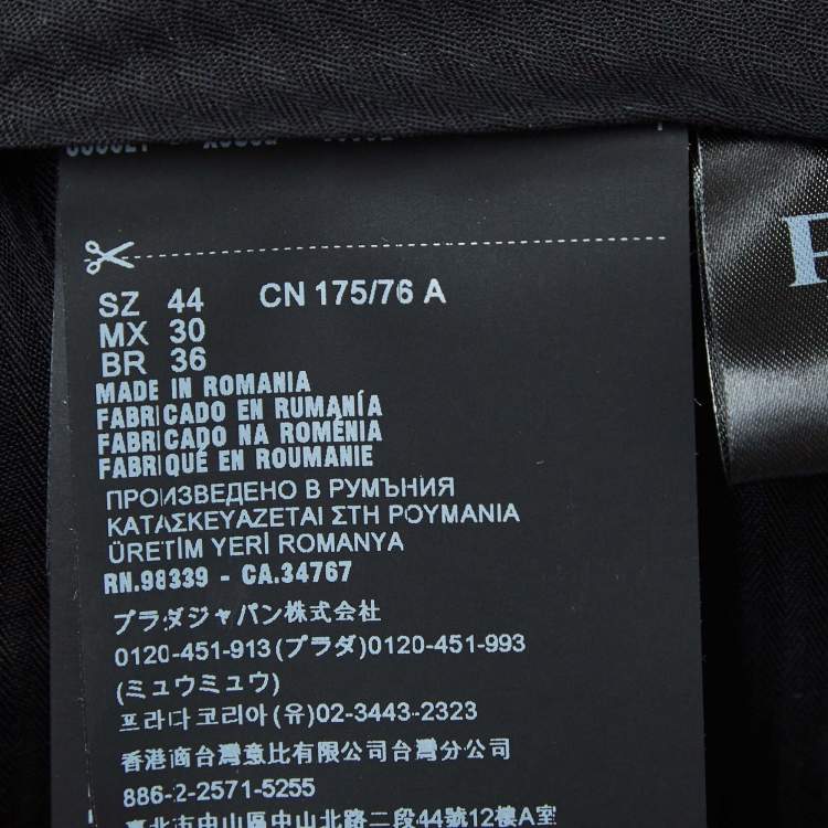 Pre Owned Prada Black Virgin Wool Trousers S