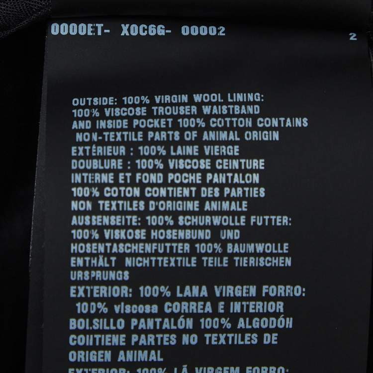 Pre Owned Prada Black Virgin Wool Trousers S