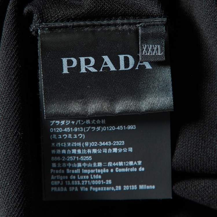 مملوكة مسبقًا Prada Black Cotton Pique Polo T-Shirt 3XL