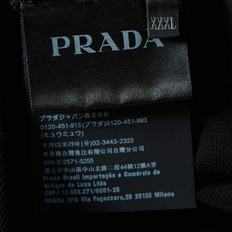 مملوكة مسبقًا Prada Black Cotton Pique Polo T-Shirt 3XL
