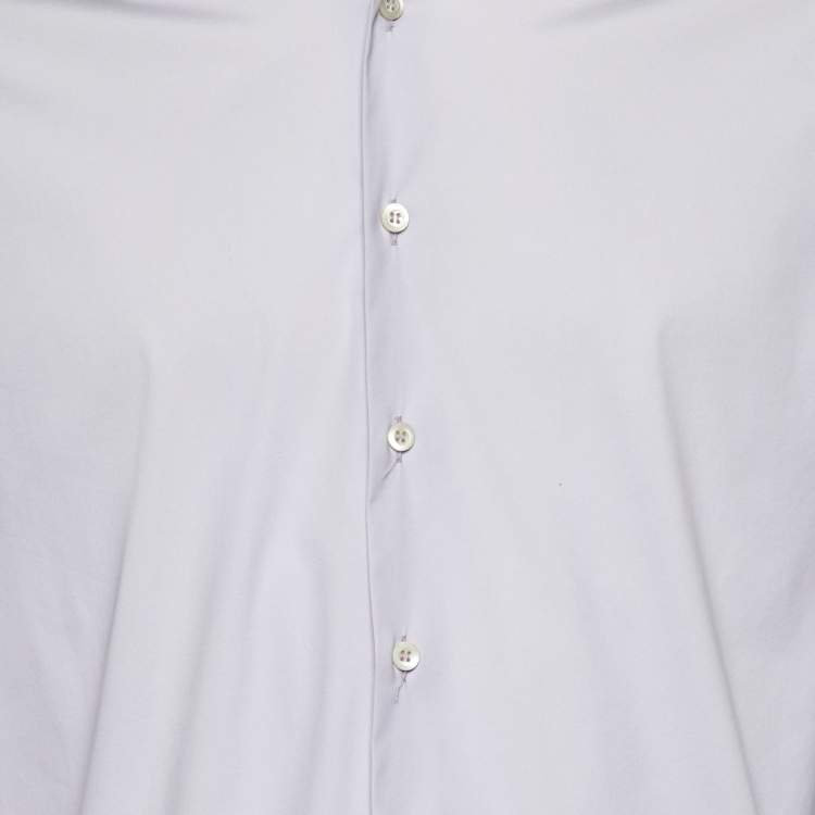 Pre Owned Prada Light Lavender Stretch Cotton Long Sleeve Shirt S
