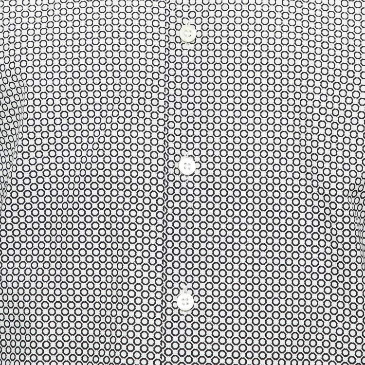 مملوكة مسبقًا Prada Monochrome Printed Cotton Long Sleeve Shirt M