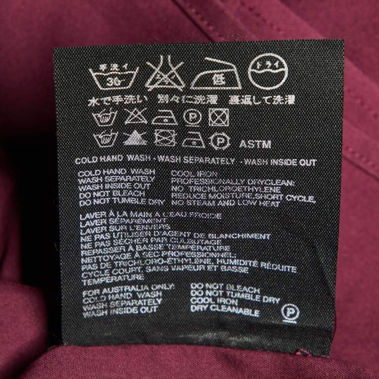 Pre Owned Prada Burgundy Stretch Cotton Long Sleeve Shirt M