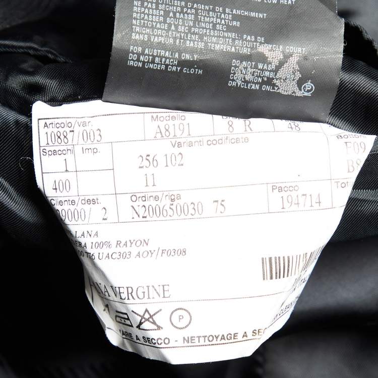 Pre Owned Prada Charcoal Grey Pinstriped Wool Tailored Suit M