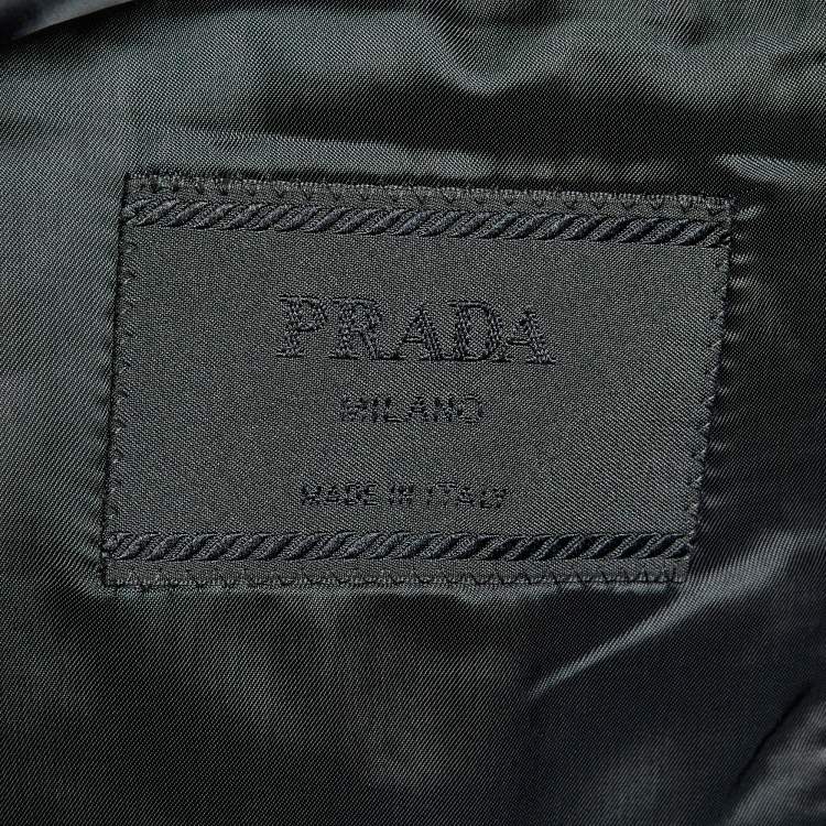 Pre Owned Prada Charcoal Grey Pinstriped Wool Tailored Suit M
