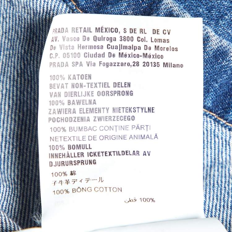 Pre Owned Prada Blue Denim Boxy Fit Short Sleeve Shirt S
