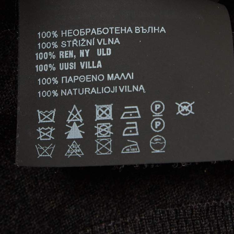 Pre Owned Prada Grey Wool Knit Buttoned Cardigan L