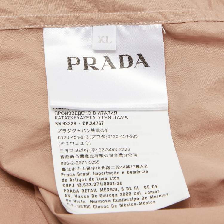 Pre Owned Prada Pink Cotton Paneled Button Front Shirt XL