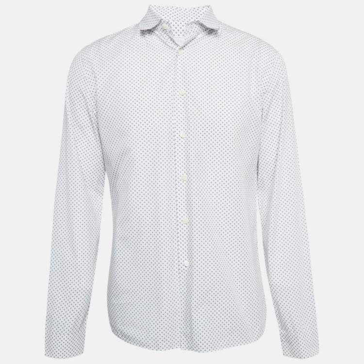 Pre Owned Prada Blue Stars Print Cotton Button Front Shirt XL