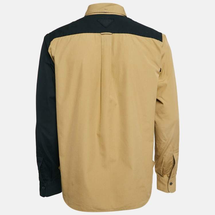 Pre Owned Prada Multicolor Vertigo Print Cotton Color-Block Shirt M
