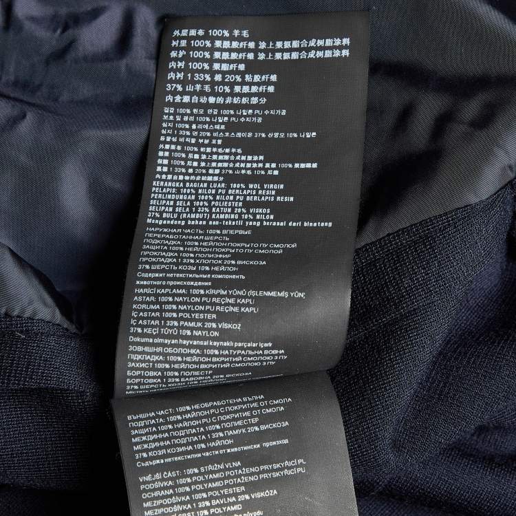 Pre Owned Prada Navy Blue Wool Knit Detachable Hood Jacket XL