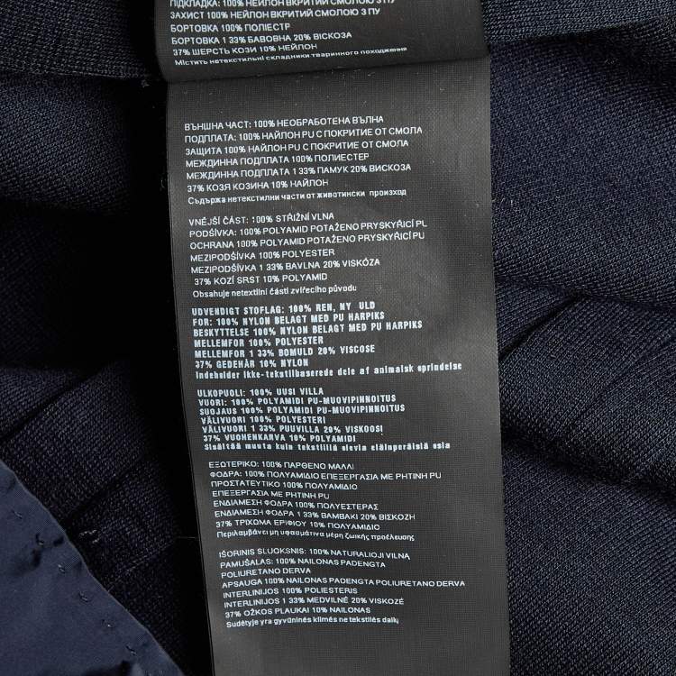 Pre Owned Prada Navy Blue Wool Knit Detachable Hood Jacket XL