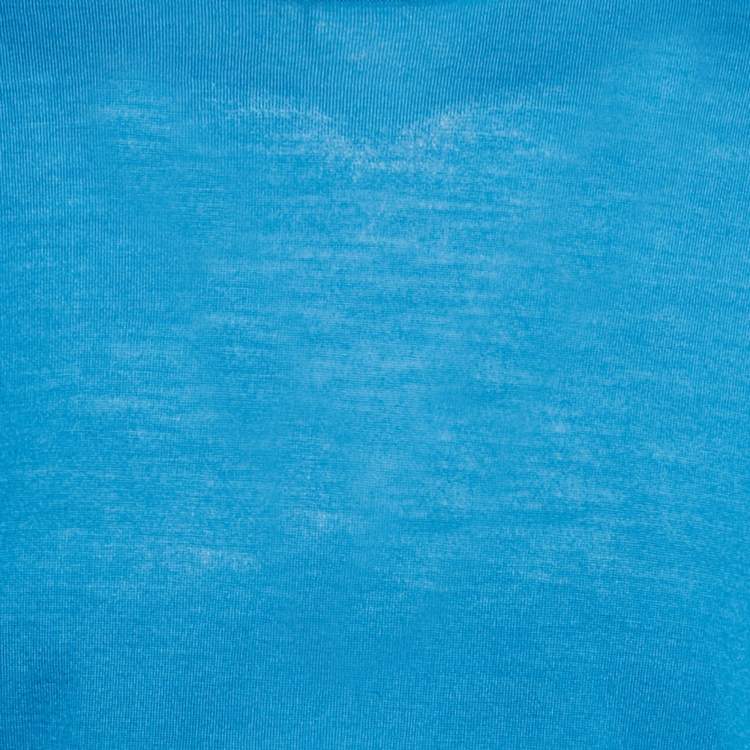 Pre Owned Prada Blue Wool Knit Crew Neck T-Shirt XXL