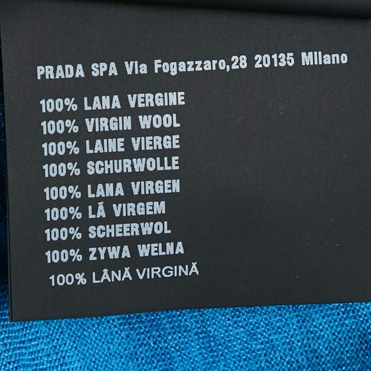 Pre Owned Prada Blue Wool Knit Crew Neck T-Shirt XXL