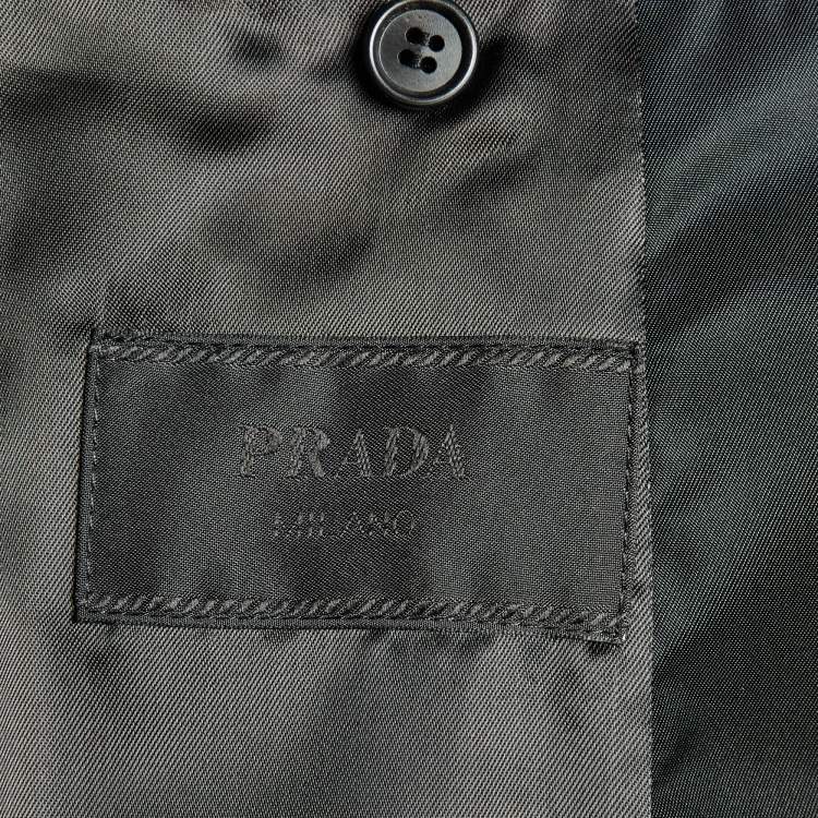 Pre Owned Prada Black Re-Nylon Single Breasted Blazer XL